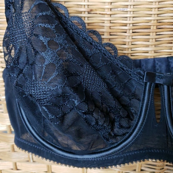 New Parfait Irene Laced Unlined Wire Bra Black 38C - Picture 4 of 7
